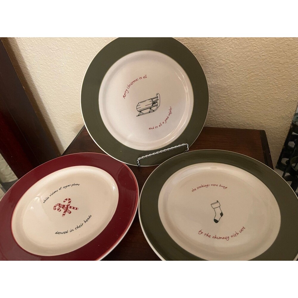 Set of 3 Eddie Bauer Holiday Plates